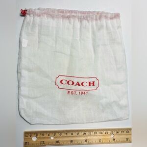 NWOT Coach White Bag with Red Logo 7” x 8”